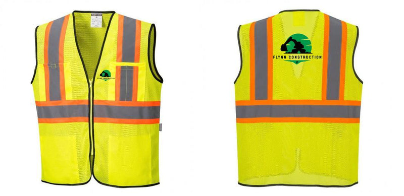 Custom Yellow Mesh Class 2 Reflective Safety Vest with Pockets