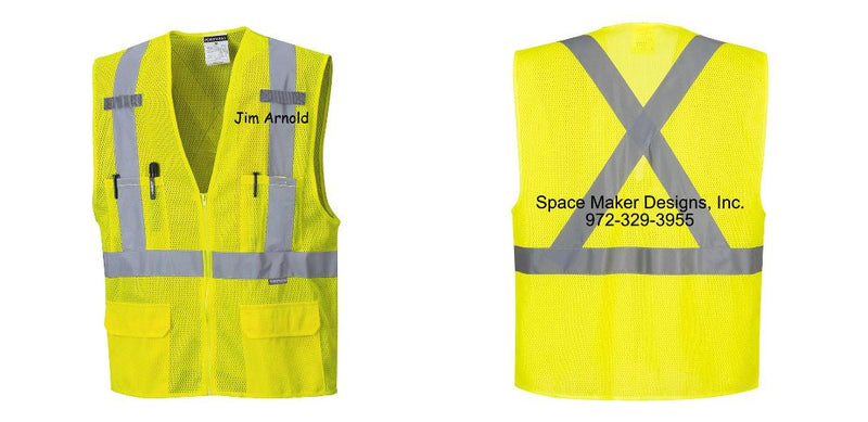 Custom Hi-Vis YELLOW Mesh X Back Executive Vest