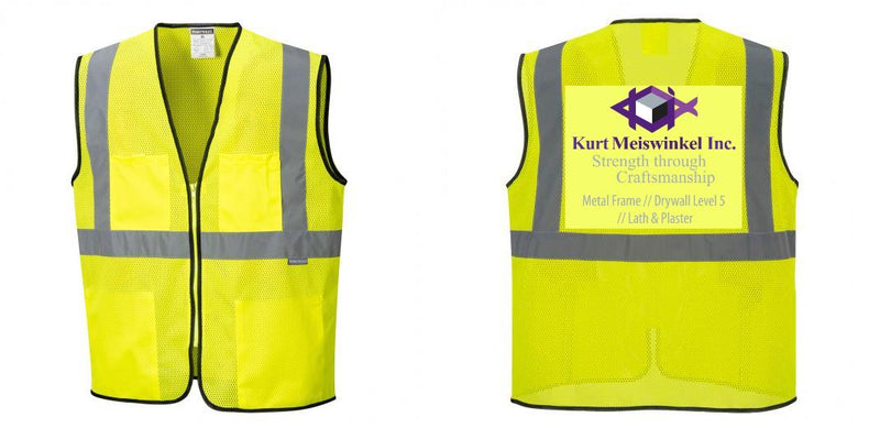 Custom Lightweight High Visibility Yellow Tampa Mesh Vest
