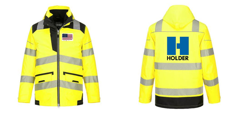 Custom 5-in-1 High Visibility Jacket with Segmented Reflective Tape