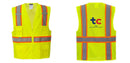 Custom Yellow Class 2 Safety Vest with Cooling Mesh Back