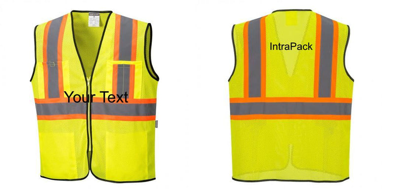 Custom Yellow Mesh Class 2 Reflective Safety Vest with Pockets