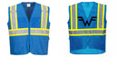 Custom Royal Blue Safety Vest Reflective High Visibility with Pockets