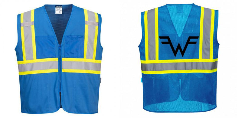 Custom Royal Blue Safety Vest Reflective High Visibility with Pockets