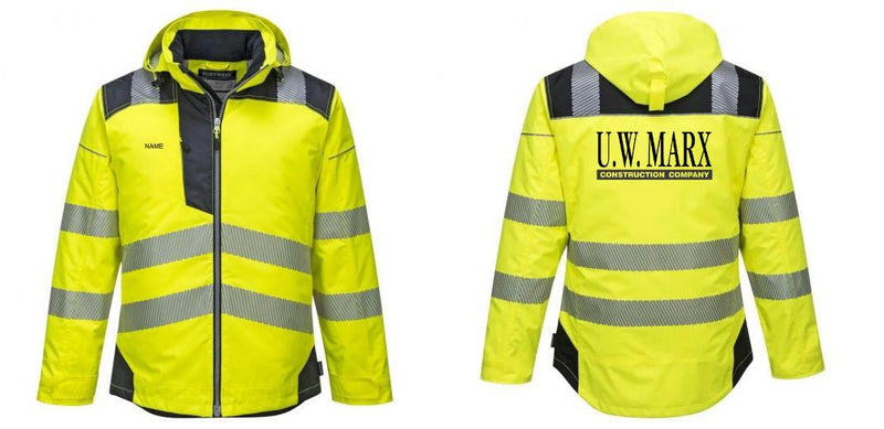 Custom PW3 Hi-Vis Winter Jacket with Reflective Segmented Tape