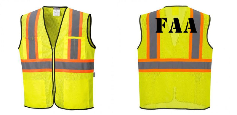 Custom Yellow Mesh Class 2 Reflective Safety Vest with Pockets