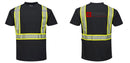Custom Enhanced Safety Black Short Sleeved Work T-Shirt