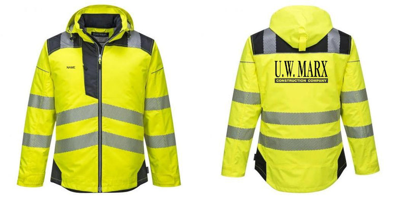 Custom PW3 Hi-Vis Winter Jacket with Reflective Segmented Tape