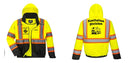 Custom High Visibility Class 3 Yellow/Black Winter Bomber Jacket