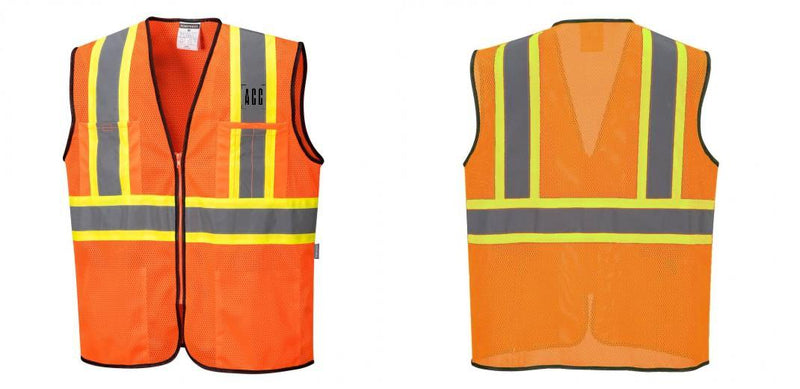 Custom Yellow Mesh Class 2 Reflective Safety Vest with Pockets