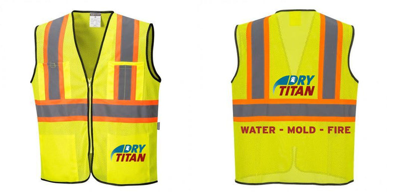 Custom Yellow Mesh Class 2 Reflective Safety Vest with Pockets