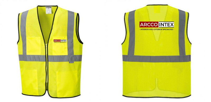 Custom Lightweight High Visibility Yellow Tampa Mesh Vest