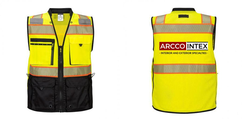 Custom Premium Two-toned Surveyor Safety Vest with Segmented Tape