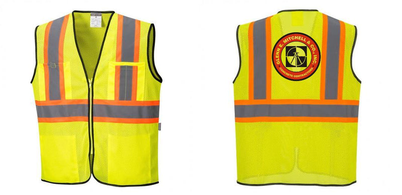 Custom Yellow Mesh Class 2 Reflective Safety Vest with Pockets