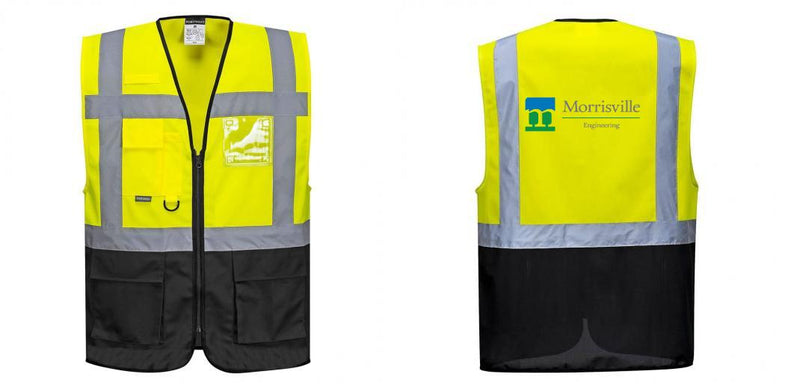 Custom Warsaw Yellow and Black Professional Style Safety Vest