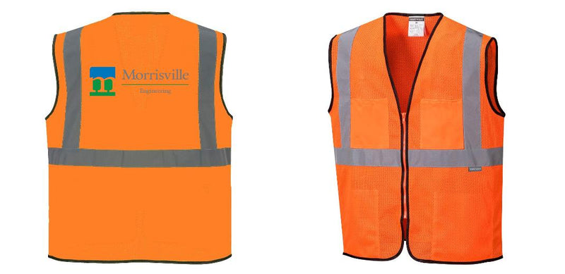 Custom Lightweight High Visibility ORANGE Tampa Mesh Vest