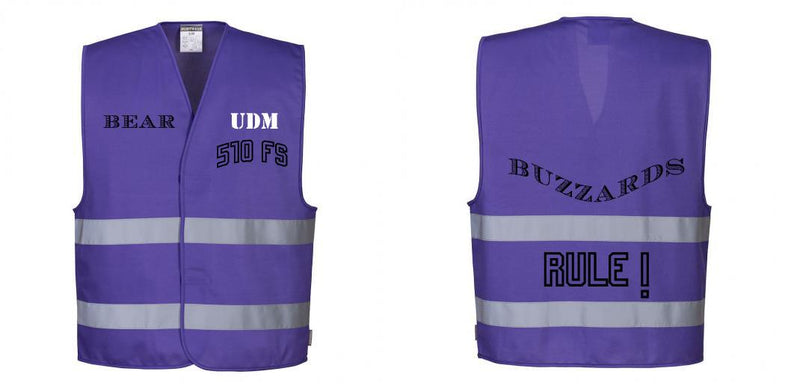 Custom PURPLE Work and Event Style Safety Reflective Vest