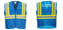 Custom Royal Blue Safety Vest Reflective High Visibility with Pockets