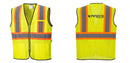 Custom Yellow Mesh Class 2 Reflective Safety Vest with Pockets