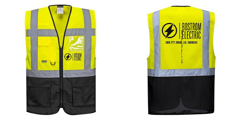 Custom Warsaw Yellow and Black Professional Style Safety Vest