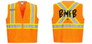 Custom X-Back ORANGE Mesh Contrast Tape Vest