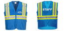 Custom Royal Blue Safety Vest Reflective High Visibility with Pockets