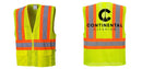 Custom Contrast High Visibility Full Mesh Yellow Safety Vest
