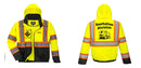 Custom High Visibility Class 3 Yellow/Black Winter Bomber Jacket