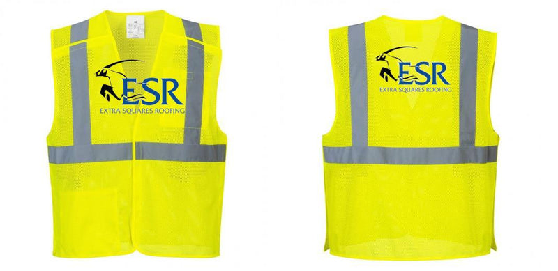 Custom Breakaway Class 2 Yellow Safety Vest Hi-Vis Reflective Breathable Mesh