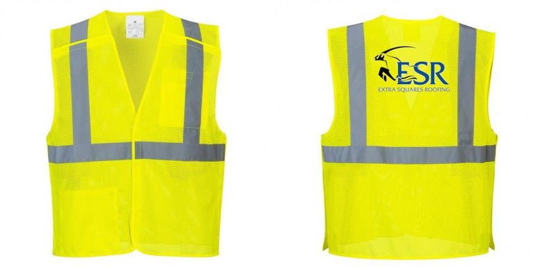 Custom Breakaway Class 2 Yellow Safety Vest Hi-Vis Reflective Breathable Mesh