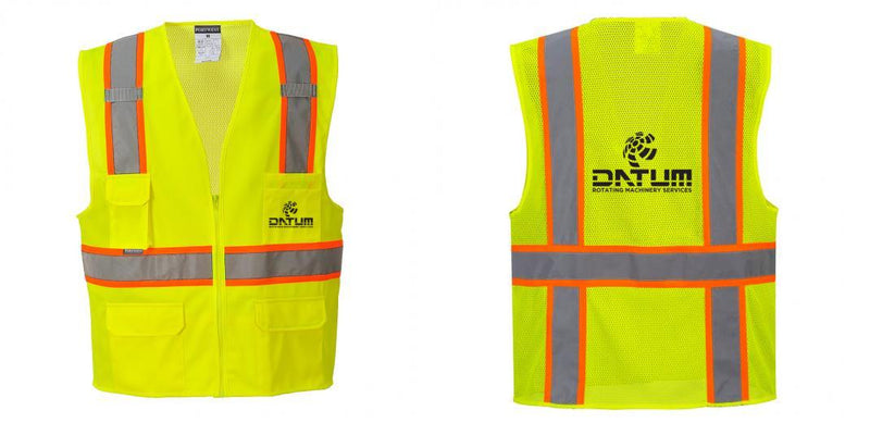 Custom Yellow Class 2 Safety Vest with Cooling Mesh Back