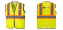 Custom Yellow Mesh Class 2 Reflective Safety Vest with Pockets