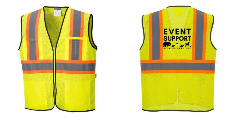 Custom Yellow Mesh Class 2 Reflective Safety Vest with Pockets