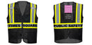 Custom Black Safety Vest Reflective High Visibility with Pockets