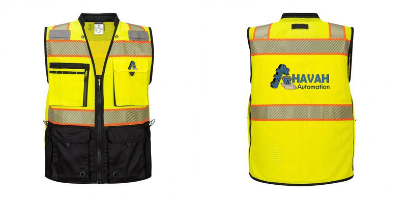 Custom Premium Two-toned Surveyor Safety Vest with Segmented Tape