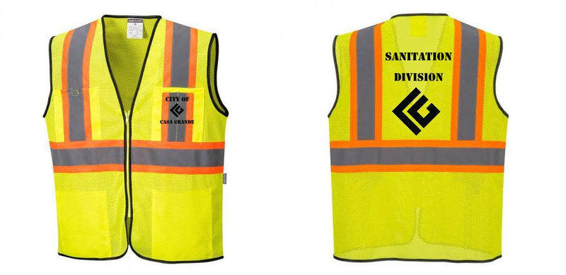 Custom Yellow Mesh Class 2 Reflective Safety Vest with Pockets