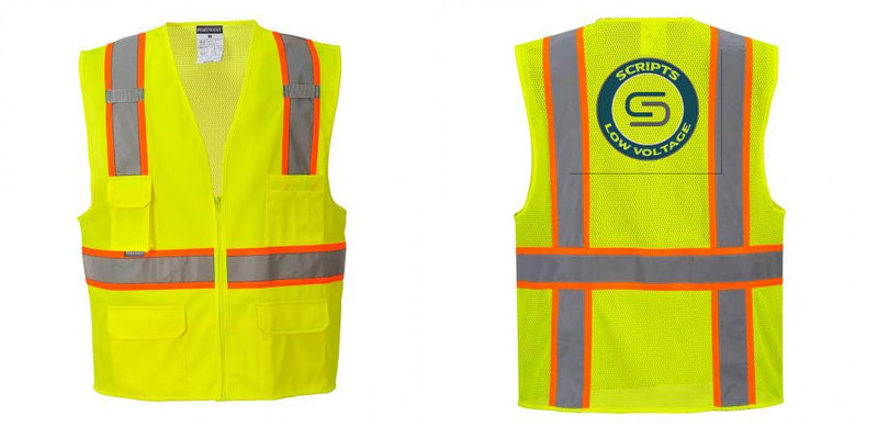Custom Yellow Class 2 Safety Vest with Cooling Mesh Back