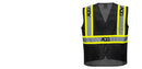 Custom Black Safety Vest Reflective High Visibility with Pockets