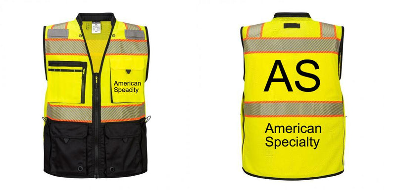 Custom Premium Two-toned Surveyor Safety Vest with Segmented Tape