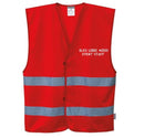 Custom Red Safety Vest Reflective Hi Vis Work and Event Style