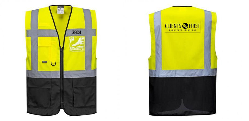 Custom Warsaw Yellow and Black Professional Style Safety Vest