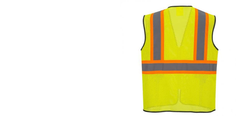 Custom Yellow Mesh Class 2 Reflective Safety Vest with Pockets