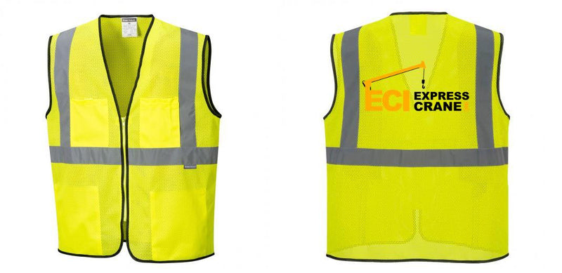 Custom Lightweight High Visibility Yellow Tampa Mesh Vest
