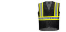 Custom Black Safety Vest Reflective High Visibility with Pockets