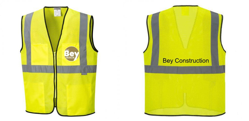 Custom Lightweight High Visibility Yellow Tampa Mesh Vest