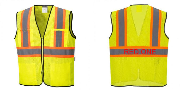 Custom Yellow Mesh Class 2 Reflective Safety Vest with Pockets