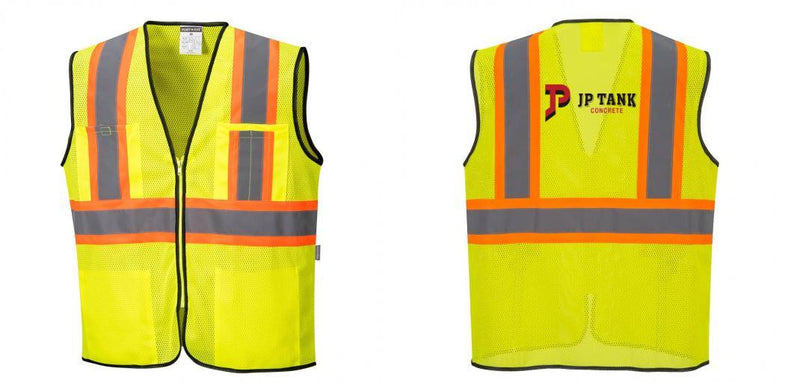 Custom Yellow Mesh Class 2 Reflective Safety Vest with Pockets