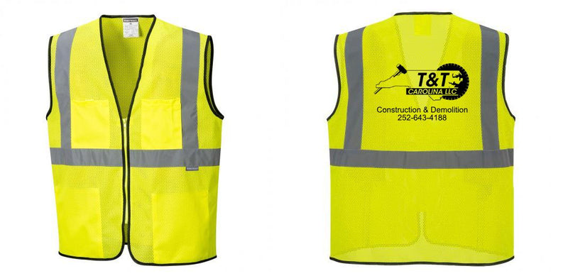 Custom Lightweight High Visibility Yellow Tampa Mesh Vest