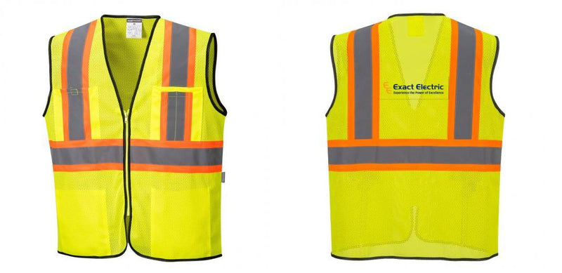 Custom Yellow Mesh Class 2 Reflective Safety Vest with Pockets