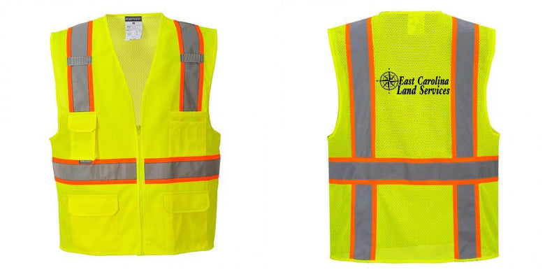 Custom Yellow Class 2 Safety Vest with Cooling Mesh Back